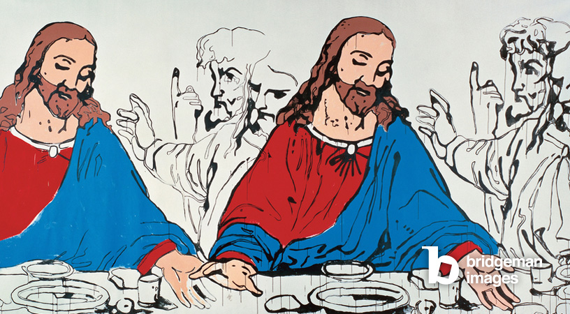 Siebdruck von Andy Warhol der das letzte Abendmahl interpretiert