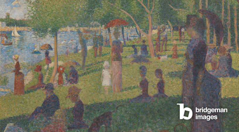 Gemälde von Georges Seurat das Menschen auf der Insel La Grande Jatte zeigt