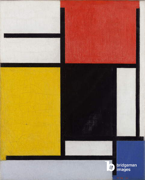 Composition with red, yellow, black, blue and grey by Mondrian