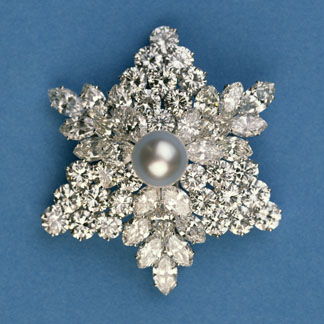 Circular and marquise diamond snowflake brooch by Bulgari by Italian School, (19th century) Private Collection/ Photo © Bonhams, London, UK/